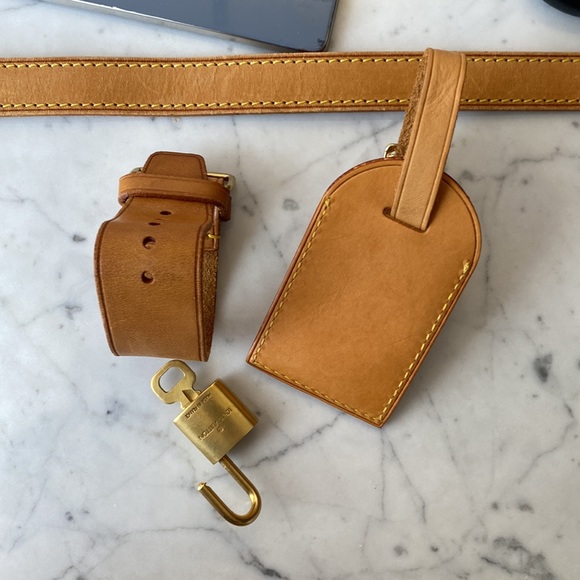 Authentic Louis Vuitton Strap Complete Bag Set Vachetta Leather - Picture 10 of 10